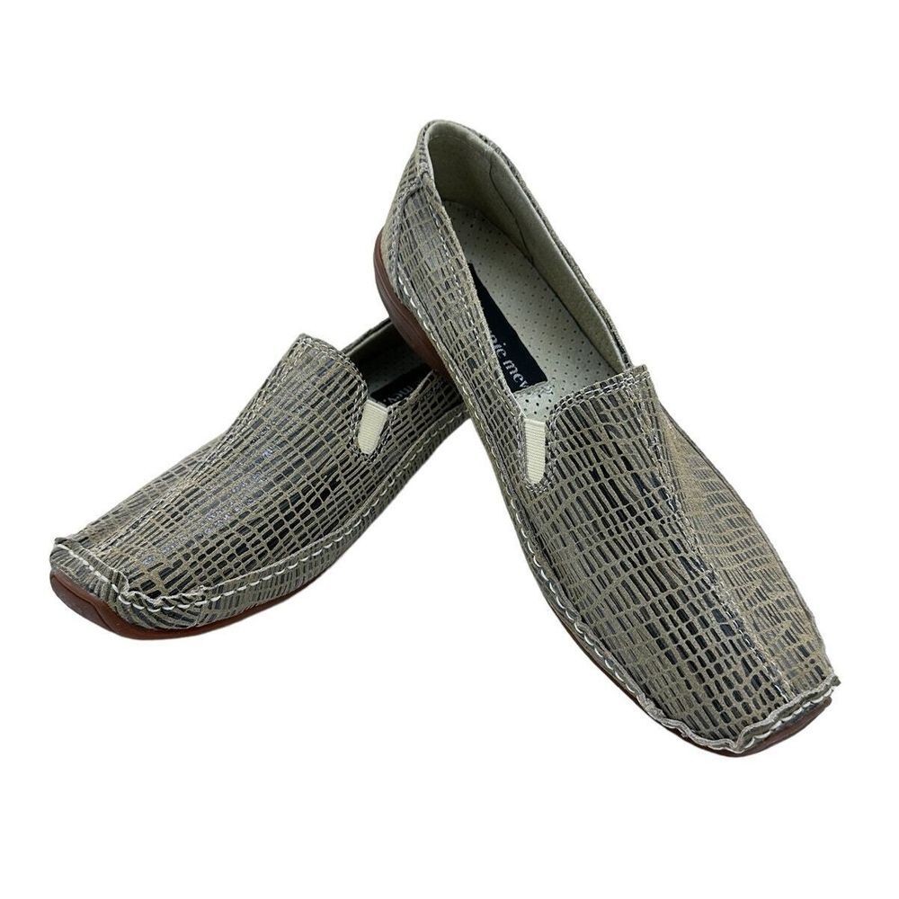 Bernie Mev Pam Women's 8/39 Beige‎ Print Driving Loafers Cushioned NWT $60 MSRP